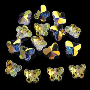 Zhubi-cuentas de cristal de mariposa de Color Aurora de 14MM, abalorios brillantes transparentes, abalorios de cristal para fabricación de joyas DIY - Product Image 1