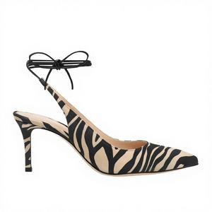 Zapatos de Tacón Alto para Mujer, Modelo Tailingjia 2026, Diseño Slingback con Punta en Pico, Estampado de Cebra, Gamuza Sintética, Tendencia de Moda Primavera-Verano - Product Image 3