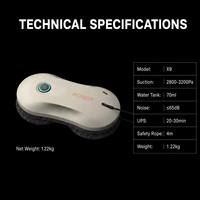 Robot de nettoyage de vitres automatique, silencieux (≤65dB), nettoyeur de vitres intelligent avec corde de sécurité de 4m, certifié CE FCC RoHS, fourni par l'usine OEM