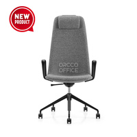 Europe Design Modern Design Manager Directeur patron Dossier haut Roulettes en tissu Chaise de bureau pivotante haute réglable