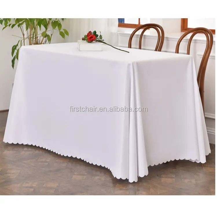 Banquet style white plain weave rectangular table cloth HM-ZB16
