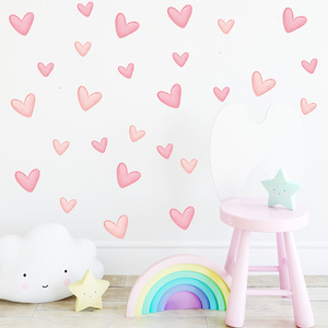 Adesivi <span class=keywords><strong>da</strong></span> <span class=keywords><strong>parete</strong></span> con cuore rosa, Design moderno, decorazione murale in plastica <span class=keywords><strong>per</strong></span> camera <span class=keywords><strong>da</strong></span> letto, - Product Image 3
