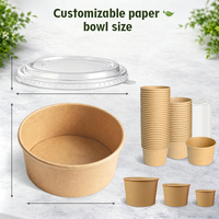 Bol à salade en papier kraft biodégradable, jetable, écologique, compostable, récipient alimentaire anti-fuite, boîte à emporter