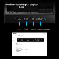 Boîtier vertical en acier Deepcool Ch270 Mid Tower avec écran d'affichage numérique, prend en charge les cartes mères MicroATX à branchement arrière