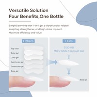 MissGel Nouveauté 4 en 1 Top Coat Fonctionnel Marque Privée Gel UV Polish Longue Durée Structure Ongles Top Coat Gel Blanc Laiteux