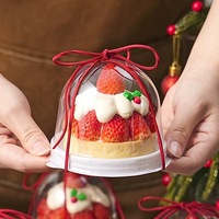 Boîtes à gâteaux en plastique noir blanc or 8cm de haut couvercle transparent jetable Dessert Mousse conteneur d'emballage