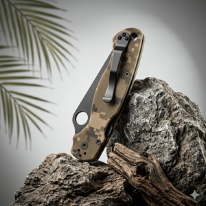 Cuchillo Plegable de Acero Inoxidable MEIJI <span class=keywords><strong>Spyderco</strong></span>, Mango G10, Hoja de 9 cm, Grosor de 3,3 mm, Herramienta para Camping y Bricolaje, OEM Disponible, Multicolor - Product Image 6