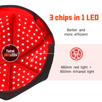 RedTherapy 180 Leds Red Light Therapy Head Cap 660nm 850nm Red Light Therapy Caps Sombrero Cuidado DE LA SALUD