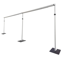 Cadre carré réglable en alliage d'aluminium pour la fête et le mariage support de rideau de toile de fond de Noël avec étagère en fil de fleur forgé