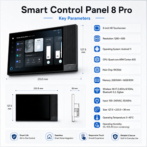 Panneau de commande tactile intelligent WiFi Zigbee Android 11 <span class=keywords><strong>Tuya</strong></span> 8 pouces avec écran tactile IPS et commande vocale Alexa pour hôtel et usage domestique - Product Image 5