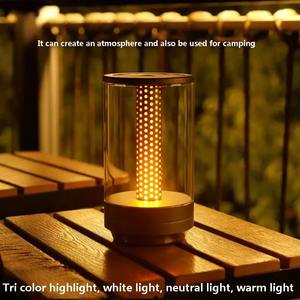 USB Rechargeable LED Bedhead Night Light Romantic Candlelight Atmosphere Desk Lamp Portable Dining <b>Table</b> Outdoor <b>Camping</b> Candle - Product Image 4