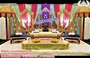 Decoración Portátil para Bodas Punjabi con Temática de Sangeet, Estilo Canadiense, con Estatuas de Rickshaw y Mehndi - Product Image 6