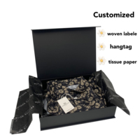 Solution d'emballage en carton populaire : Boîte magnétique personnalisée avec étiquette tissée, étiquette volante, papier de soie, autocollant et sac en papier pour l'expédition