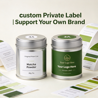 Poudre de Matcha Premium 3A 30g/Boîte – Étiquette Personnalisable – Poudre de Matcha Pure pour Bubble Tea, Latte, Crème Glacée, Pâtisserie