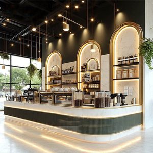 Espositore compatto in legno per caffetteria, panetteria, negozio di <span class=keywords><strong>alimentari</strong></span>, scaffalatura regolabile per vendita al dettaglio, facile da montare e spedire - Product Image 3