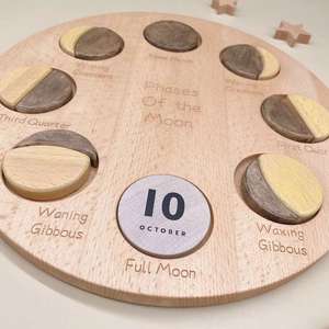 JET OEM Montessori Blocs de construction des phases de la lune Jouets éducatifs en bois pour l'enseignement du système solaire Aides pédagogiques pour enfants - Product Image 3
