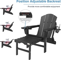 Chaise d'extérieur avec accoudoirs Chaise adirondack en résine plastique