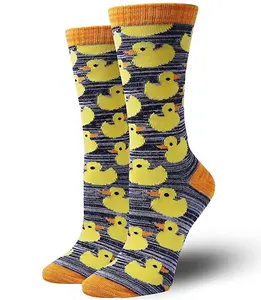 Новинка, мужские забавные жаккардовые хлопковые короткие носки с изображением желтой утки