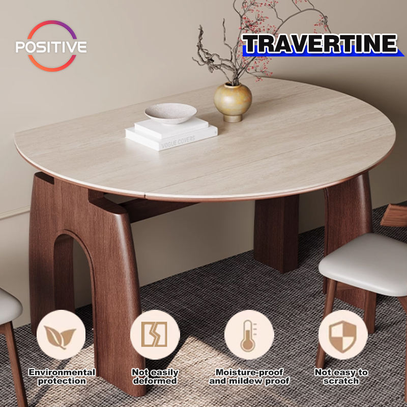 Luxury Solid Wood Folding Dining Table Retractable Eat Table Wooden ...