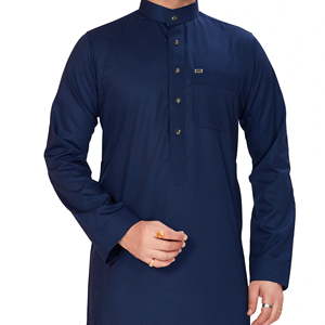 ชุดโทบแบบทันสมัยสำหรับฤดูร้อนกลางแจ้ง ผ้าโพลีเอสเตอร์ ชุดโทบแบบอาหรับ ระบายอากาศได้ดี เสื้อคลุมแขนยาวสำหรับผู้ชาย ชุดมุสลิมแบบดั้งเดิม - Product Image 2