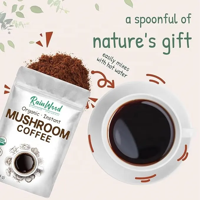 OEM Organic Mushroom coffee powder lions mane instant coffee bulk
