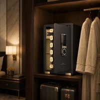 Coffre-fort de grande taille pour chambre d'hôtel, bureau, avec serrure à empreintes digitales, clé numérique, antivol, pour le stockage d'argent, de documents et d'objets de valeur