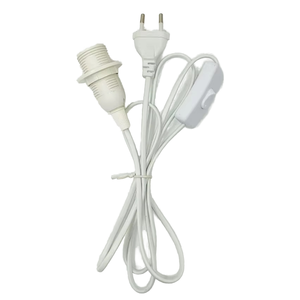 Hagood <span class=keywords><strong>E14</strong></span> trắng đầy đủ răng Đèn đầu bases1.8m dây điện cáp EU/chúng tôi cắm treo Đèn adapter với chuyển đổi dây cho Mặt dây chuyền - Product Image 1