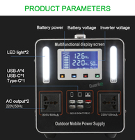 Station d'alimentation portable 1000W, batterie Lifepo4 1100Wh, générateur solaire pour camping en plein air, camping-car, maison, situations d'urgence