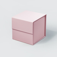 Boîte pliante rose avec logo personnalisé Boîte cadeau de luxe Boîte d'emballage en carton Avec ruban