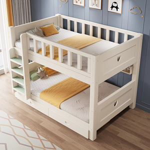 Modern White Storage Slide Safety Fence Sleeping Wooden Toddler <strong>Bed</strong> Kids Bunk <strong>Beds</strong> for Teenagers - Product Image 4