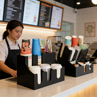 Distributeur de gobelets en acrylique commercial, support de comptoir pour gobelets jetables, rangement pour gobelets à café pour restaurant et cuisine