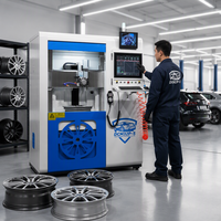 Machine de réparation de jantes CNC verticale automatique, polissage de jantes en aluminium par découpe diamantée pour atelier automobile DCM32P-S