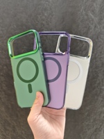 Funda Magnética para Teléfono con Parachoques Rígido IMD de Color Aéreo, Resistente a Arañazos y con Electrochapado para iPhone 17 E 16 15 14 13 12 11 Pro Max
