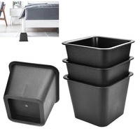 Healthmenex Lot de 4 rehausseurs de bureau et de lit en plastique, antidérapants, légers, durables, écologiques, robustes, type pieds d'éléphant, capacité 140 kg