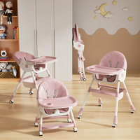 Chaise haute portable inclinable et réglable pour bébé, avec structure en plastique, pour enfants de plus de 6 mois, vente en gros