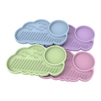 Nouveau Jouet pour animaux de compagnie en silicone de qualité alimentaire, bol d'alimentation lente Cloud transfrontalier, tapis de léchage pour animaux de compagnie avec grande ventouse antidérapante anti-étouffement