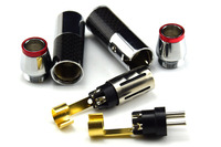 QINCROWN QC-133 Connecteur audio XLR 3 broches de haute qualité, mâle/femelle, pour haut-parleur, en fibre de carbone, rhodium/or