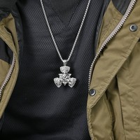 Collier pendentif chaîne à maillons en acier inoxydable 304 plaqué or 18 carats, nœud celtique nordique rétro, unisexe, vente en gros