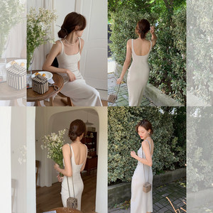 Robe décontractée minimaliste à col carré, coupe ajustée, style Kendo, couleur unie, taille haute, pour femme, collection Lazy <span class=keywords><strong>Zoe</strong></span>, été - Product Image 6
