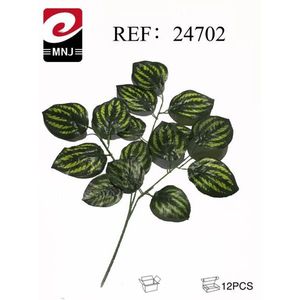 MNJ Artificial Watermelon Leaf Plant 12Pcs Green Faux Leaves For Home Decor - Product Image 1