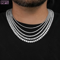 Collier et bracelet tennis en diamant de laboratoire certifié IGI 2 mm, argent 925, CVD VVS