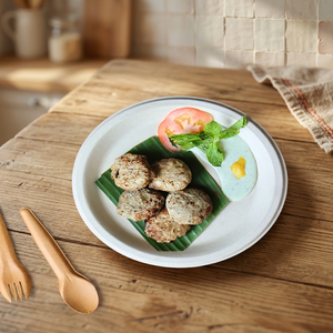 Assiette ronde en bagasse blanche de 9 pouces, jetable, en pulpe de canne à sucre, pour servir les aliments, compostable, biodégradable, vaisselle écologique - Product Image 6
