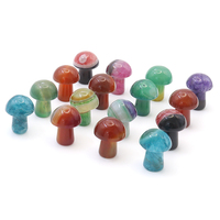 Breloques champignon rayure Druzy géode Agate guérison pierres précieuses cristaux champignon pierre semi-précieuse artisanat pour la décoration de la maison