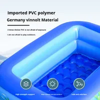 Piscine gonflable pour enfants, en PVC, fond à bulles, 1,5 m, imprimé plage, petite taille, forme rectangulaire