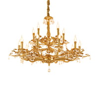 Lustre d'hôtel de luxe vintage français salon chambre à coucher salle à manger villa duplex cristal lampes et lanternes en cuivre
