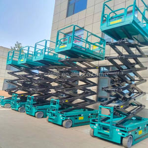 Platform kerja udara 320kg 350kg gunting hidrolik pompa sendiri meja Platform angkat 8m 12m 10m gunting listrik truk angkat - Product Image 6