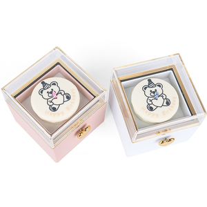Ours personnalisé fait à la main bougie gâteau boîte-cadeau anneau rotatif pour la Saint-Valentin anniversaire noël fabriqué à la main carré idée cadeau pour - Product Image 3