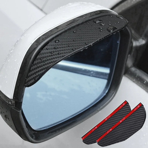 Exterior Accessories 2pcs <b>Car</b> Rearview Mirror Rain Eyebrow Carbon Fiber <b>Visor</b> Shade Cover Universal Auto Rear View - Product Image 1
