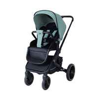Poussette 3 en 1 avec siège auto et berceau, pliage à une main, métal, 4 roues