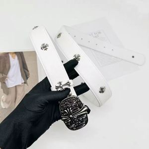 High Quality USA Mairun Men's Casual Formal Western Cowboy Cross Pin Alloy PU Leather Soft Belt Vintage Style 2-4cm Width - Product Image 4